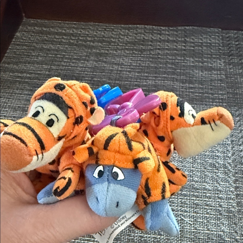 Disney Tigger and Eeyore Plush Keychains - Orange and Blue